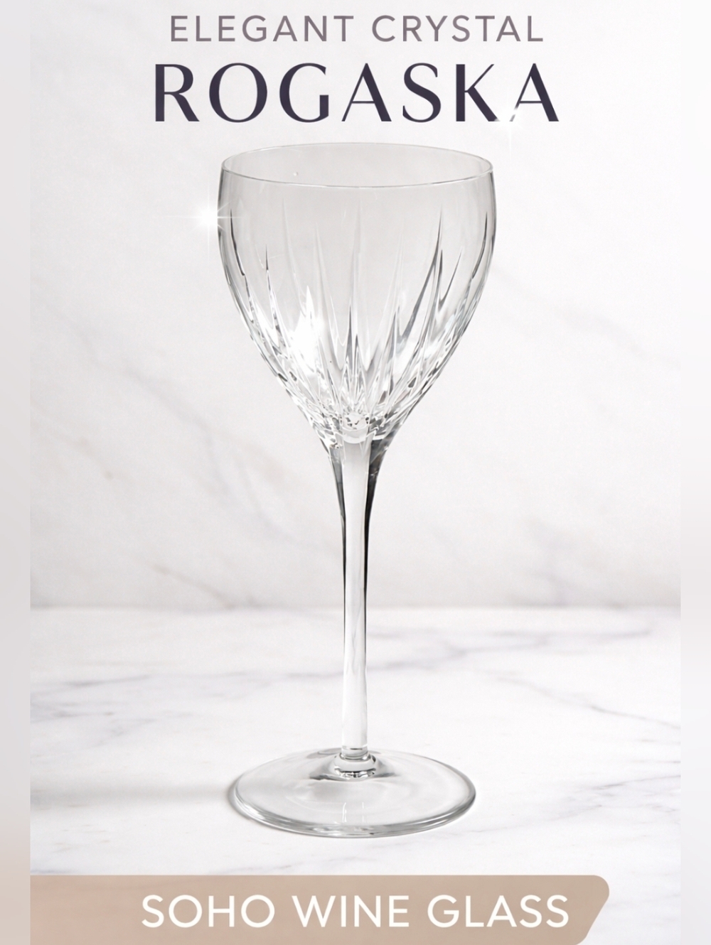 Miller Rogaska Clear Cut Crystal Soho Wine Glass